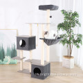 เฟอร์นิเจอร์ Cat Tower ที่ทันสมัยหลายระดับรอยขีดข่วนไม้